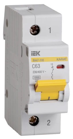 KARAT Авт. выкл. ВА47-100 1P C 63А 10кА IEK фото 1