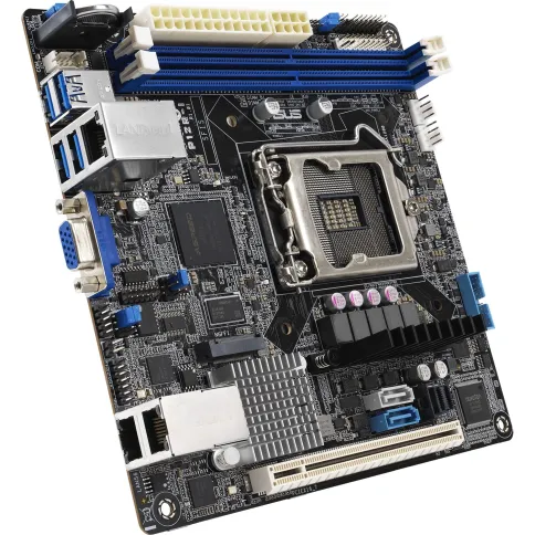 Материнская плата/ P12R-I Mini-ITX, LGA 1200, 2x DDR4 DIMM (to 64GB ECC UDIMM) , 6x USB 3.0 (4 rear) , 6x SATA (4 in MiniSAS HD) , 1x PCIE x16, 1xM.2 2280, LAN 2x 1Gb, Video AST2600, IPMI Option (507604) фото 1
