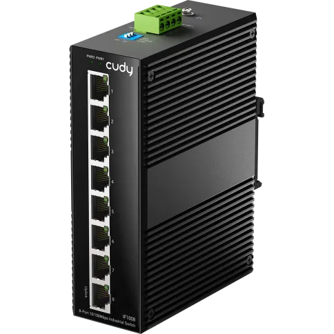 Промышленный коммутатор/ 8-Port 10/100M Aluminum Industrial Switch, 8 фото 1