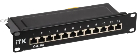 ITK 1U патч-панель кат.6A STP 12 портов 10"" Dual IDC фото 1