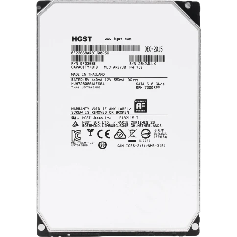 Жесткий диск/ RECERTIFIED HDD HGST SATA Server 8Tb Ultrastar 7200 6Gb/ фото 1