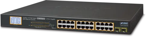 коммутатор/ PLANET 24-Port 10/100/1000T 802.3at PoE + 2-Port 1000SX SF фото 1