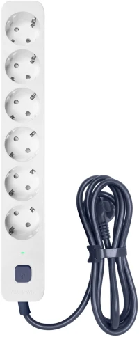 Фильтр-удлинитель PowerCom SP-06W 3.0M, 6 розеток, белый, 16А, 4кВт, 380Дж, защитные шторки, защита от КЗ, перегрузки, ВЧ и импульсных помех, кабель 3x1.5 мм2, ШхГхВ 338.5х50х40.2 мм, вес 0.68 кг./ Surge protector PowerCom SP-06W 3.0M, 6 sockets, white, 1 фото 4
