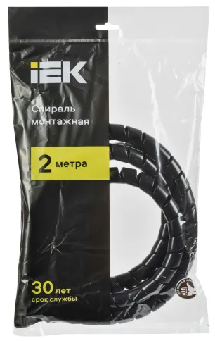 Спираль монтажная СПГ-20 черная (2м/упак) IEK фото 2