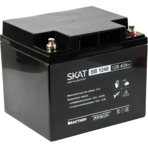 2538 SKAT SB 1240, 12В, 40Ач, максимальный ток заряда 12 А. Тип клеммы фото 2