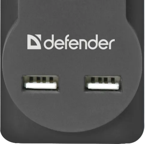 Сетевой фильтр Defender DFS 751 1,8 м, 5 розеток, 2xUSB, 2.1A фото 3
