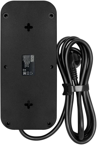 Фильтр-удлинитель PowerCom SP-08 USB03AB 1.8M, 8 розеток, черный, 16А, фото 3