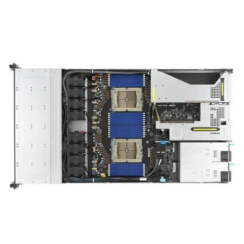 Серверная платформа/ ASUS RS700A-E12-RS12U, 1U, 2 x LGA6096 400W, 24 x DDR5 4800, 12x 2.5"  hsb NVMe, 1 x dual-slot GPU, 2 x M.2 2280, 3x PCIe Gen5 slots + 1 x internal RAID slot , 1 x Dual Port Intel X710-AT2 10G LAN, 1+1 2600W фото 5