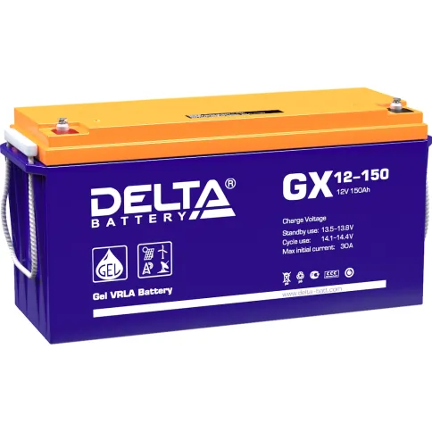 Батарея DELTA серия GX, GX 12-150, напряжение 12В, емкость 150Ач (разр фото 1