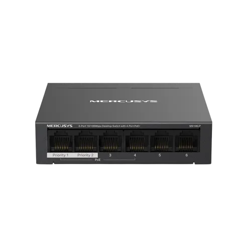 Коммутатор/ 6-Port 10/100 Mbps Desktop Switch with 4-Port PoE+ PORT: 4 фото 1