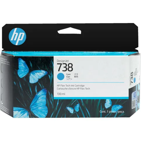 Картридж HP 738 498N5A 130-ml Cyan DesignJet Ink Cartridge фото 1