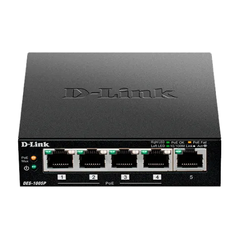 Коммутатор D-Link DES-1005P/B1A фото 1