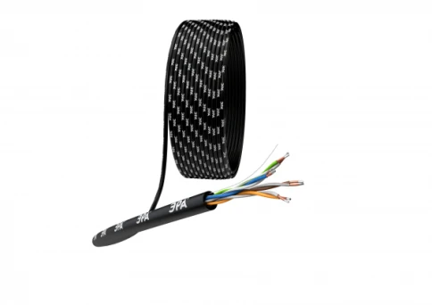 Кабель информационный U/UTP категория 5е 4x2x24AWG(0,50мм) 305м CCA (омедненка) PE OUTDOOR SIMPLE solid черный ЭРА фото 1