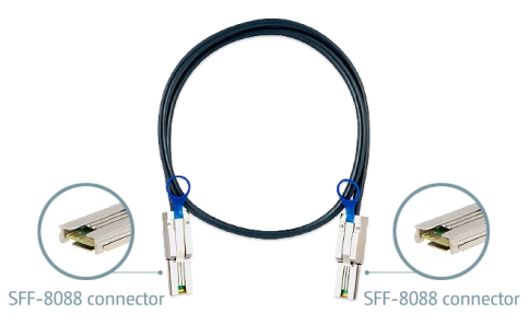 Кабель/ QNAP CAB-SAS10M-8088 mini SAS cable (SFF-8088), 1 m фото 2