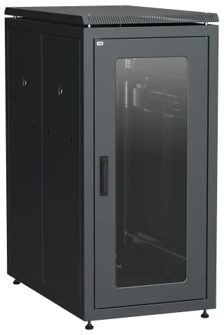 ITK Шкаф сетевой 19" LINEA N 24U 600х1000 мм стеклянная передняя дверь фото 1
