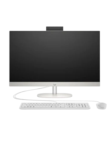 Моноблок/ HP AIO 27-CR1002   27"(1920x1080 IPS)/Intel Core Ultra 7 155U(1.7Ghz)/16384Mb/512PCISSDGb/noDVD/Int:Intel Graphics/Cam/BT/WiFi/war 1y/SHELL WHITE/DOS + Eng kbd,  mouse фото 1