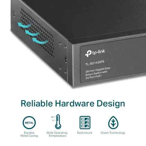 Сетевой коммутатор/ 28-port Easy Smart switch with 24 PoE+ ports, 26 1 фото 7