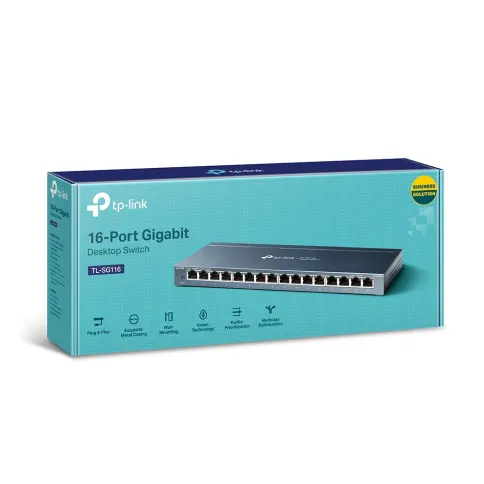 Коммутатор/ 16-Port Gigabit Desktop Switch, 16 Gigabit RJ45 Ports, Des фото 4