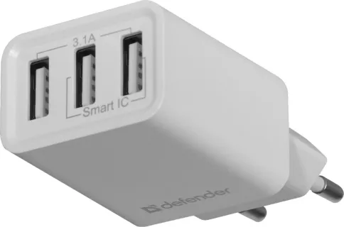 Defender UPA-31 белый, 3xUSB, 5V/3.1А фото 4
