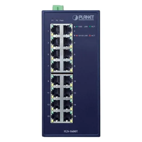 коммутатор/ PLANET IGS-1600T IP30 Industrial 16-Port 10/100/1000T Giga фото 2