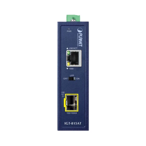 медиа конвертер/ PLANET IGT-815AT IP30 Compact size Industrial 100/1000BASE-X SFP... фото 2