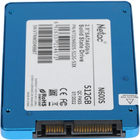 Твердотельный накопитель Netac SATA-III 512GB NT01N600S-512G-S3X N600S 2.5" [NT01N600S-512G-S3X] фото 4