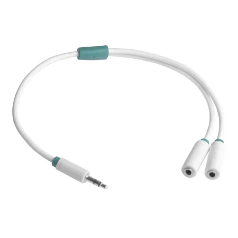 Greenconnect 0.30м, jack 3,5mm штекер + 2x гнездо 3,5mm, M/2 х F , Y-о фото 1