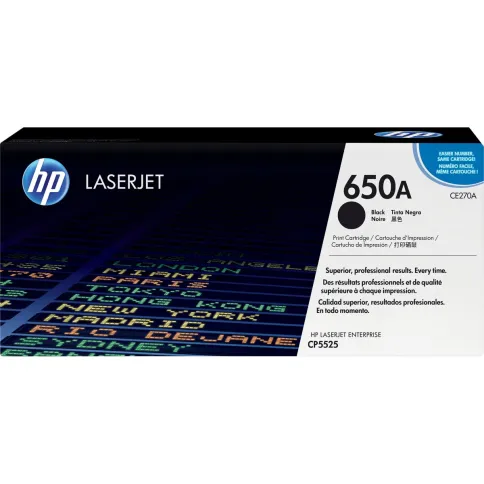 HP 650A Black Color LaserJet Print Cartridge (CE270A) фото 1