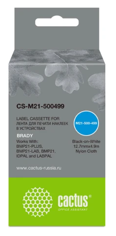 Картридж ленточный Cactus CS-M21-500499 черный для Brady BMP21-PLUS фото 1