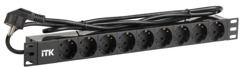 PDU 9 розеток DIN49440 (нем. cтанд.) 1U, шнур 2м вилка DIN49441 (нем. фото 1