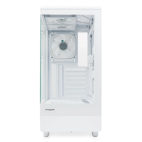 Корпус без блока питания/ Case HSPD F510, Panoramic Mid Tower, White, TG, 0.5 SPCC, 3x120mm ARGB (FNW010) ATX, mATX, mITX 180/280/160mm 1x2.5", 1x3.5", 7xPCI 2xUSB-A 3.0 356x218x467mm фото 4