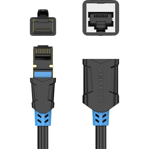 Патч-корд удлинитель Vention прямой SSTP cat.6, RJ45 - 3м. Черный фото 2
