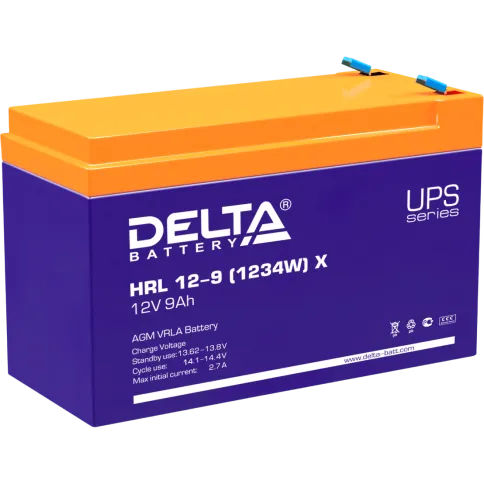 Батарея DELTA серия HRL-X, HRL 12-9 X, напряжение 12В, емкость 9Ач (ра фото 1