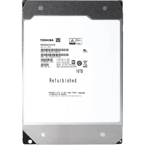 Жесткий диск/ HDD Toshiba MD08 SATA3 16Tb 3.5" 7200 512Mb OFFICIAL RECERTIFIED 1 year warranty (replacement MG08ACA16TE, ST16000NM000J, ST16000NM001G, MG11ACA16TE, MG09ACA16TE, WUH721816ALE6L4) фото 1