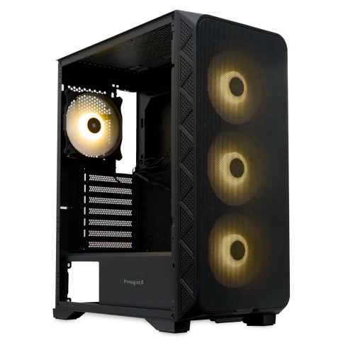 Корпус без блока питания/ Case HSPD M521, Mesh Mid Tower, Black, slide фото 2