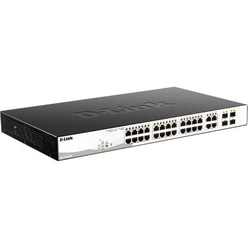 Коммутатор/ DGS-1210-28P/F5A Настраиваемый L2 PoE-коммутатор, 24x1000Base-T, 4хCombo 1000Base-T/SFP фото 2