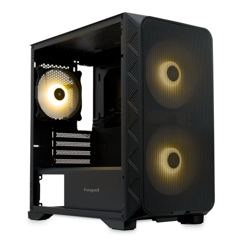 Корпус без блока питания/ Case HSPD M321, Mesh Mini-tower, Black, slid фото 2