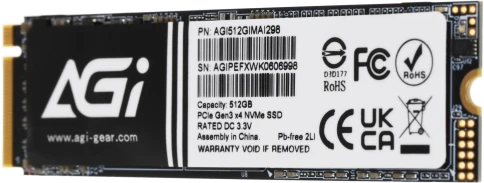 Твердотельный накопитель AGi PCIe 3.0 x4 512GB AGI512GIMAI298 AI298 M.2... фото 3