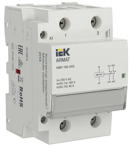 ARMAT Контактор модульный KMR 100А 230В AC 2НЗ IEK фото 1