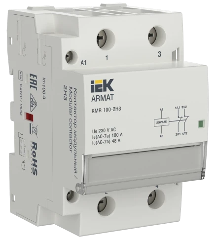ARMAT Контактор модульный KMR 100А 230В AC 2НЗ IEK фото 1