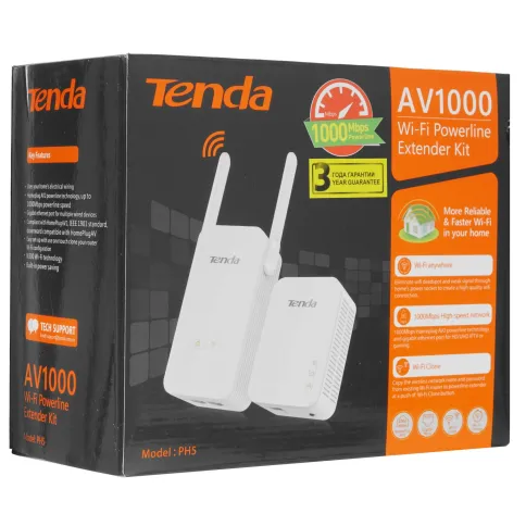 Набор PowerLine адаптеров/ Tenda PH5 Набор PowerLine адаптеров, 1000 М фото 7