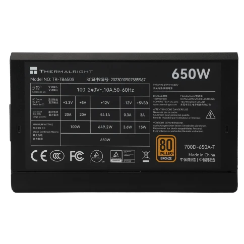 Блок питания 650W/ Power Supply Thermalright, 650W 80+ Bronze (ATX, 3. фото 2