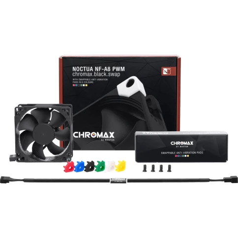 Кулер для корпуса/ Case Cooler Noctua NF-A8 PWM chromax.black.swap (80x80x25mm,... фото 3