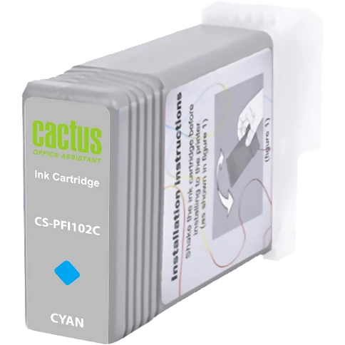 Картридж струйный Cactus CS-PFI102C синий (130мл) для Canon IP iPF5 фото 1