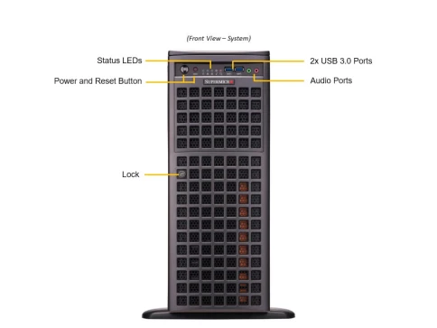 Серверная платформа/ GPU SuperServer SYS-741GE-TNRT (X13DEG-QT, CSE-74 фото 4