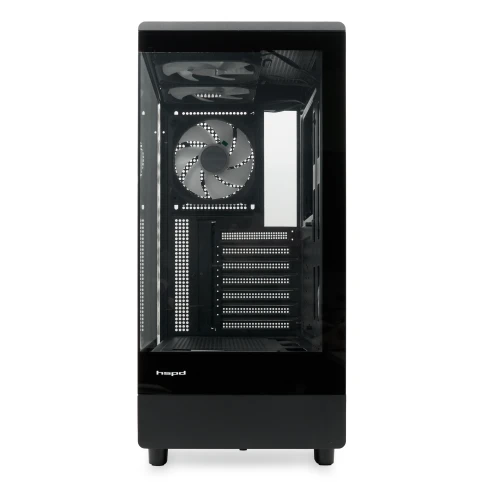 Корпус без блока питания/ Case HSPD F510, Panoramic Mid Tower, Black, фото 4
