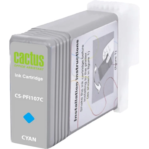 Картридж струйный Cactus CS-PFI107C синий (130мл) для Canon IP iPF6 фото 2