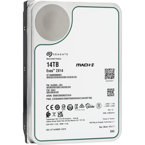Жесткий диск/ HDD Seagate SAS 14Tb  Exos 2X14 7200 256Mb OFFICIAL RECE фото 1