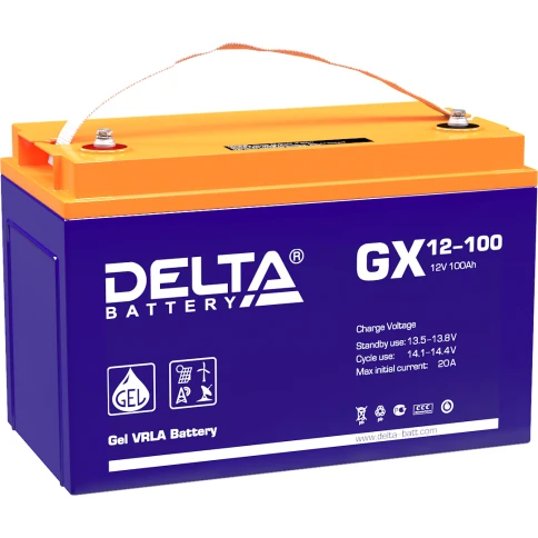 Батарея DELTA серия GX, GX 12-100, напряжение 12В, емкость 100Ач... фото 1