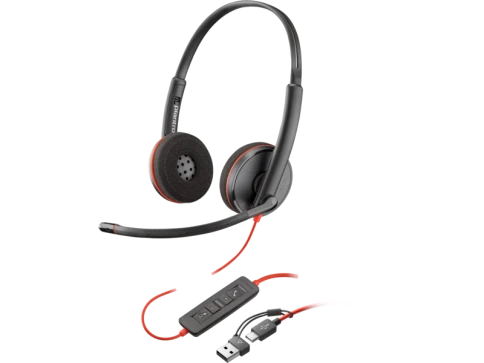Гарнитура проводная/ Poly Blackwire 3220 Stereo USB-C Headset +USB-C/A фото 1